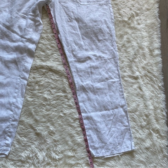 Coldwater Creek Pants Pull On Elastic Waist 100% Linen White 16 - Picture 12 of 12